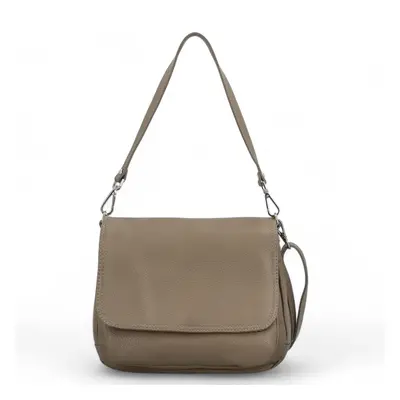 Dámská kožená crossbody kabelka taupe - Delami Madleen