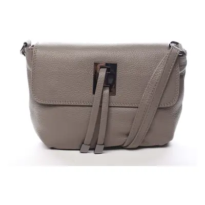 Dámská kožená crossbody kabelka taupe - ItalY Porta