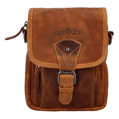 Pánská kožená crossbody taška camel - Bellugio Kristifer