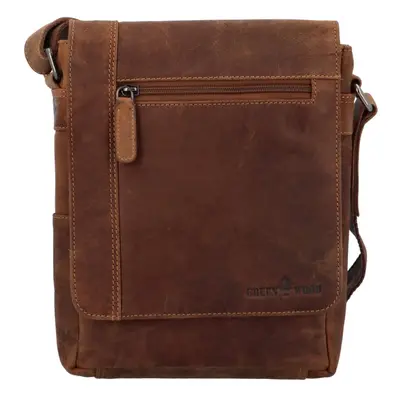 Pánská kožená crossbody taška hnědá - Greenwood Justwant 2