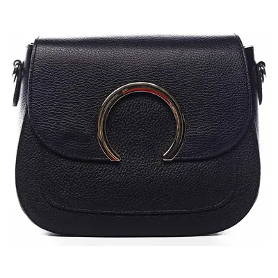 Dámská kožená crossbody kabelka černá - ItalY Pretty