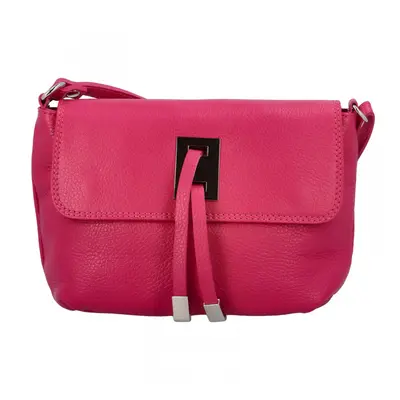 Dámská kožená crossbody kabelka fuchsiová - ItalY Porta