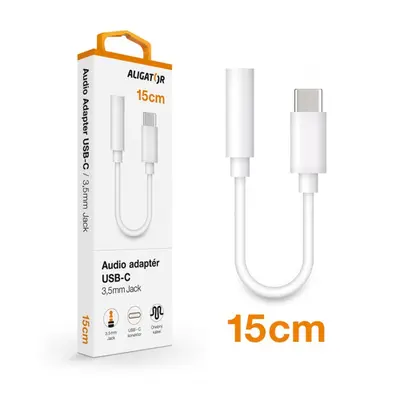 Audio adaptér USB-C / 3,5mm Jack, bílá