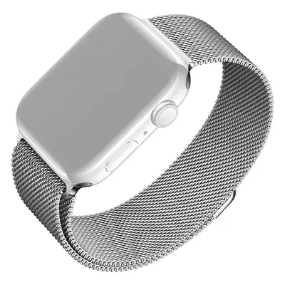 Síťovaný nerezový řemínek FIXED Mesh Strap pro Apple Watch 42/44/45mm, stříbrná