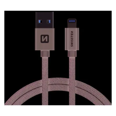 Datový kabel Swissten Textile USB Lightning 2 M, grey