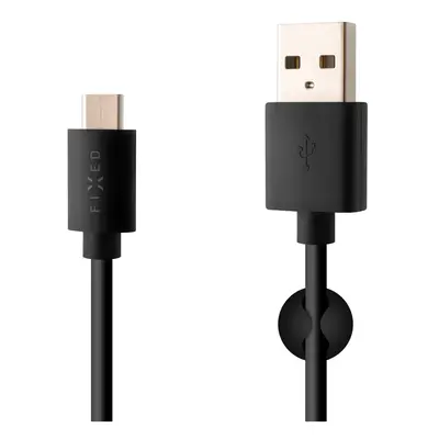 Datový a nabíjecí kabel FIXED s konektorem USB-C, USB 2.0, 3A, Black