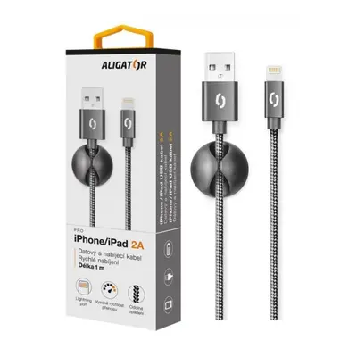 Datový kabel ALIGATOR PREMIUM 2A, Lightning, Black