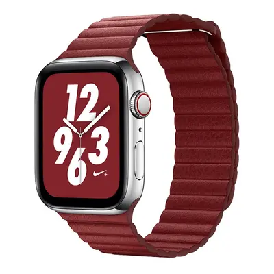 Koženkový řemínek COTEetCI Leather Back Loop Band pro Apple Watch 42/44mm, červená