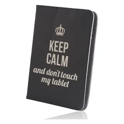 Knížkové pouzdro Fashion Keep Calm univerzální 9-10", černá