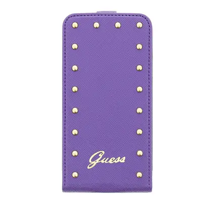 GUFLS5SAV Guess Studded Flip Kožené Pouzdro Purple pro Samsung G900 Galaxy S5