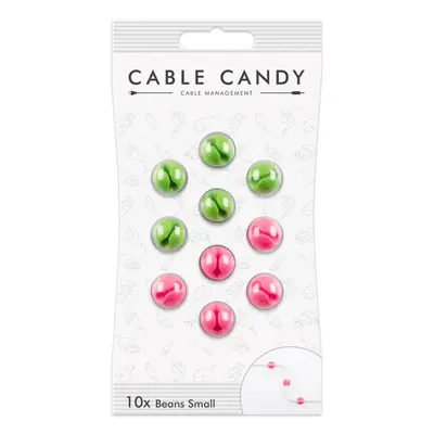 Kabelový organizér Cable Candy Small Beans, 10 ks, zelený a růžový