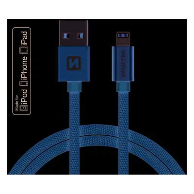 Datový kabel Swissten Textile USB Lightning MFi 1,2 M , gold