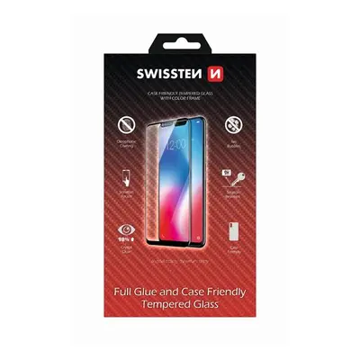 Tvrzené sklo Swissten Full Glue, Color Frame, Case Friendly pro Apple iPhone XS Max, černá