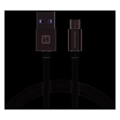 Datový kabel Swissten Textile USB / microUSB 2m, silver