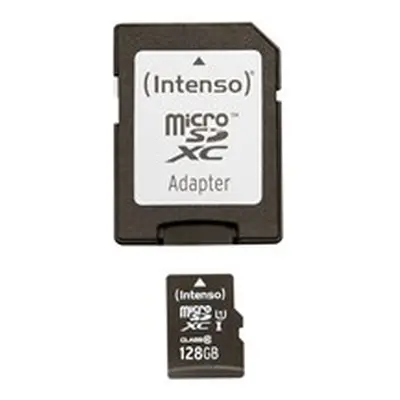 Paměťová karta Intenso 128GB micro SDHC Premium, class 10, UHS-I + adaptér