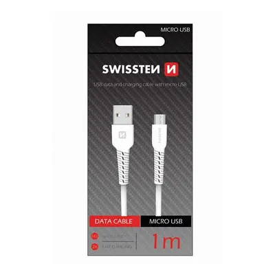 Datový kabel Swissten USB / Micro USB, 1m, bílá