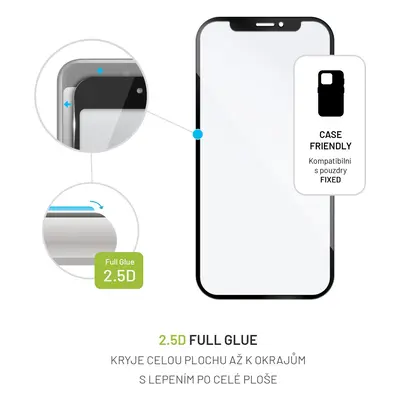 Ochranné tvrzené sklo FIXED Full-Cover pro TCL 305i, lepení přes celý displej, černé