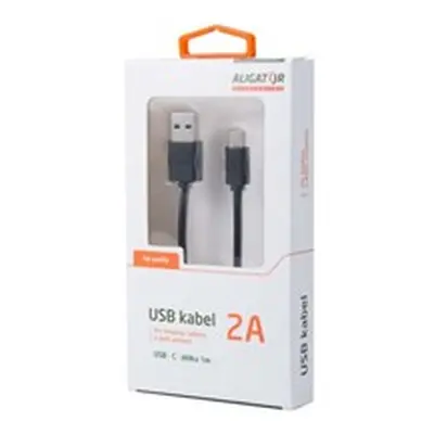 Datový kabel Aligator USB/USB-C 2A, prodloužený konektor, blister