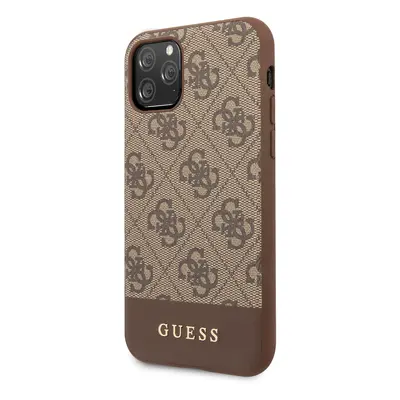 Guess 4G Stripe Zadní kryt GUHCN61G4GLBR pro Apple iPhone 11 brown