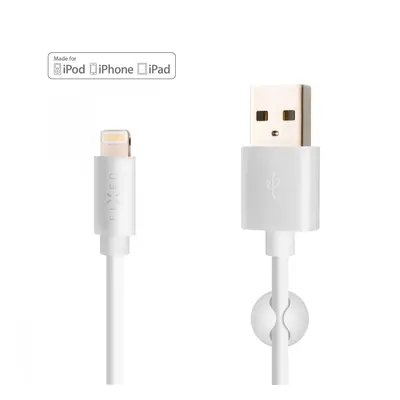 Dlouhý datový a nabíjecí kabel FIXED s konektorem Lightning, 2 m, 2,4A, White