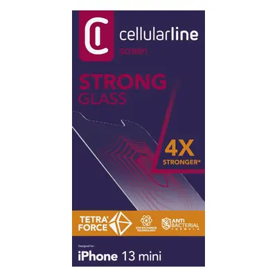 Prémiové ochranné tvrzené sklo Cellularline TETRA FORCE GLASS pro Apple iPhone 13 Mini