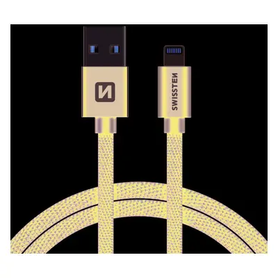 Datový kabel Swissten Textile USB / Lightning 1,2 M, black