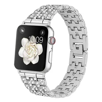 Řemínek Worryfree Diamond Blocks Apple 42/44/45mm, silver