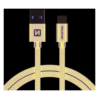 Datový kabel Swissten Textile USB / USB-C, 2 M, black