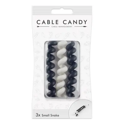 Kabelový organizér Cable Candy Small Snake, 3 ks, černý a bílý