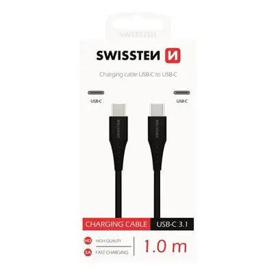 Datový kabel SWISSTEN USB-C / USB-C 1 m black