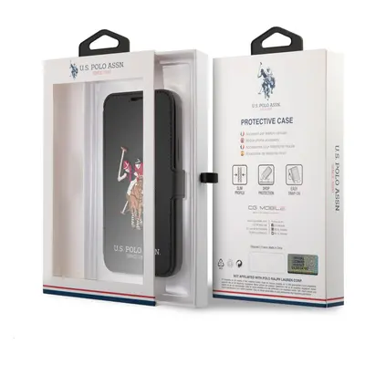 Flipové pouzdro U.S.Polo Embroidery USFLBKP12SPUGFLBK pro Apple iPhone 12 mini, černá