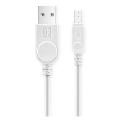 Datový kabel USB ALIGATOR s prodlouženým microUSB konektorem, originální, bílá