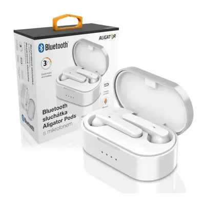 Bluetooth sluchátka ALIGATOR PODS, bílá