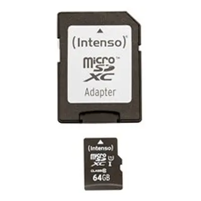 Paměťová karta Intenso 64GB micro SDHC Premium, class 10, UHS-I + adaptér