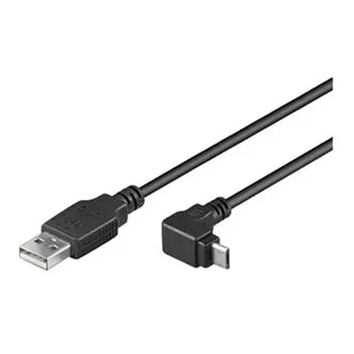 Datový kabel PremiumCord s konektorem USB/microUSB, lomený 90°, 1.8m