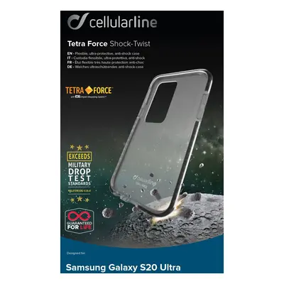 Pouzdro Cellularline Tetra Force Shock-Twist pro Samsung Galaxy S20 Ultra, transparentní