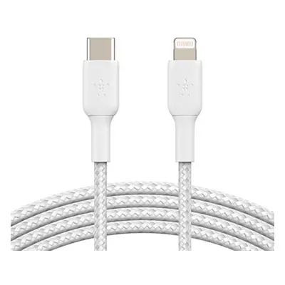 Kabel Belkin USB-C s lightning konektorem, 2m, bílý - odolný