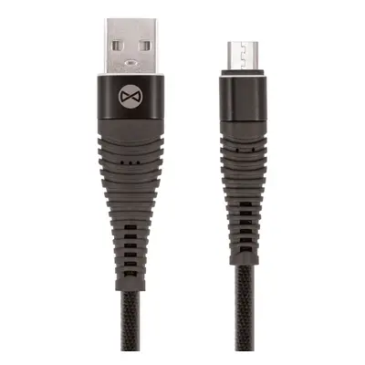 Datový kabel Forever micro USB 1m 2A shark textilní, černá