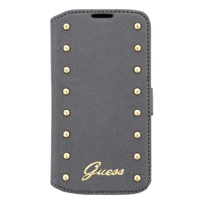 Pouzdro na mobil Samsung Galaxy S4 Guess Studded stříbrné