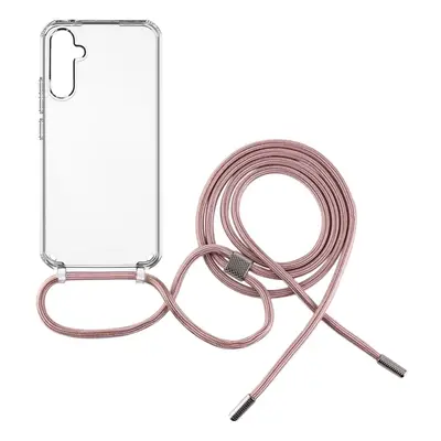 Pouzdro FIXED Pure Neck s růžovou šňůrkou na krk pro Samsung Galaxy A34 5G