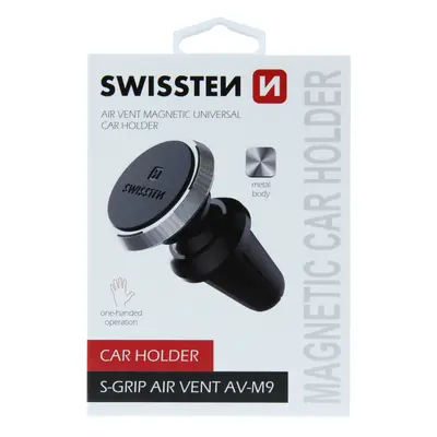 Magnetický držák do ventilace auta Swissten S-Grip AV-M9, černo-stříbrný