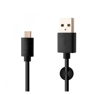 Dlouhý datový a nabíjecí kabel FIXED s konektorem USB-C, USB 2.0, 2 m, 3A, Black