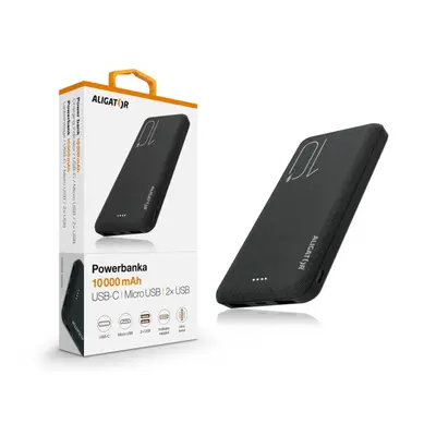 Powerbanka ALIGATOR PBAL1000, 10 000mAh 2v1, černá