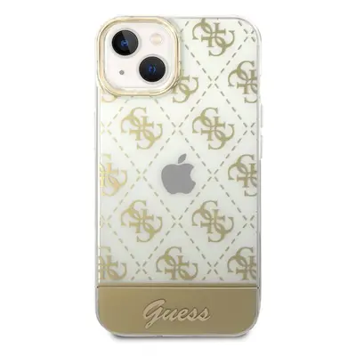 Zadní kryt Guess PC/TPU Peony Glitter Script Logo pro Apple iPhone 14 Plus, zlatá