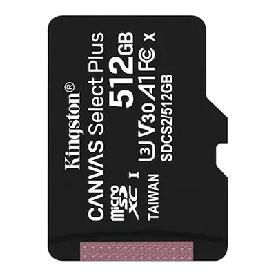 Kingston Canvas Select Plus A1/micro SD/512GB/100MBps/UHS-I U3 / Class 10