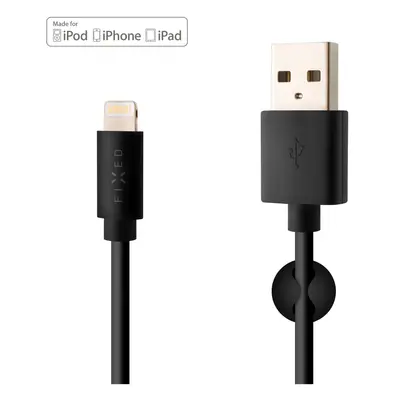 Datový a nabíjecí kabel FIXED s konektorem Lightning, 2,4A, Black