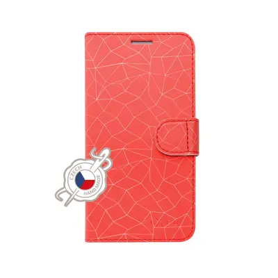 FIXED FIT flipové pouzdro pro Apple iPhone XS, motiv Red Mesh