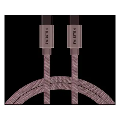 Datový kabel Swissten Textile USB-C 1,2 M, grey