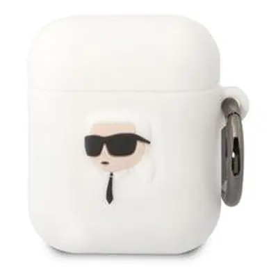 Silikonové pouzdro Karl Lagerfeld 3D Logo NFT Karl pro Airpods 1/2, white