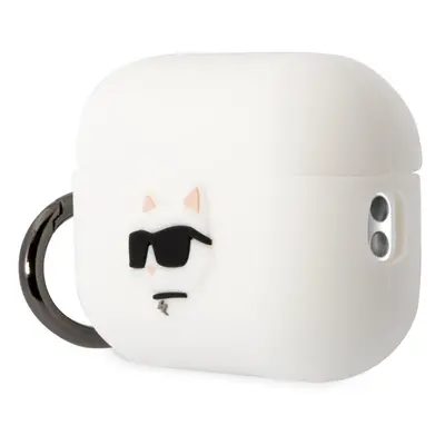 Silikonové pouzdro Karl Lagerfeld 3D Logo Choupette pro Airpods Pro2, white